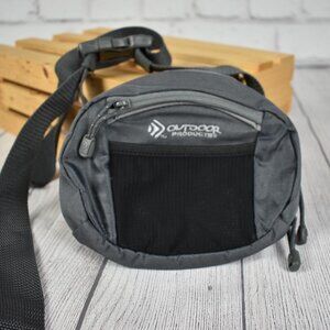 Grey Nylon Oval Shape Fanny Pack / Bum Bag / Belt Bag